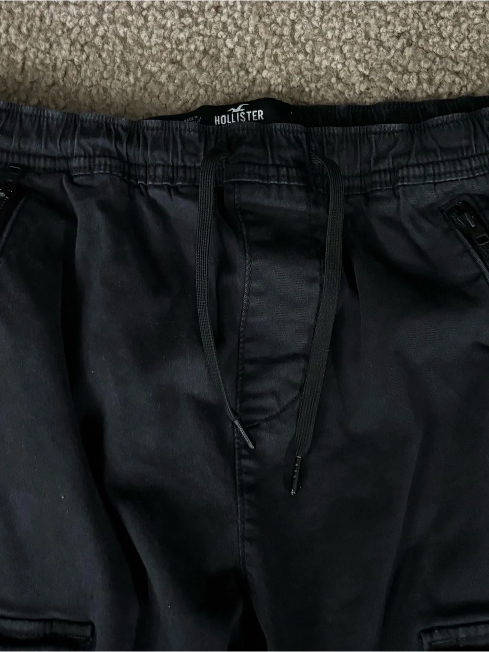 Hollister Black Cargo Jogger Pants